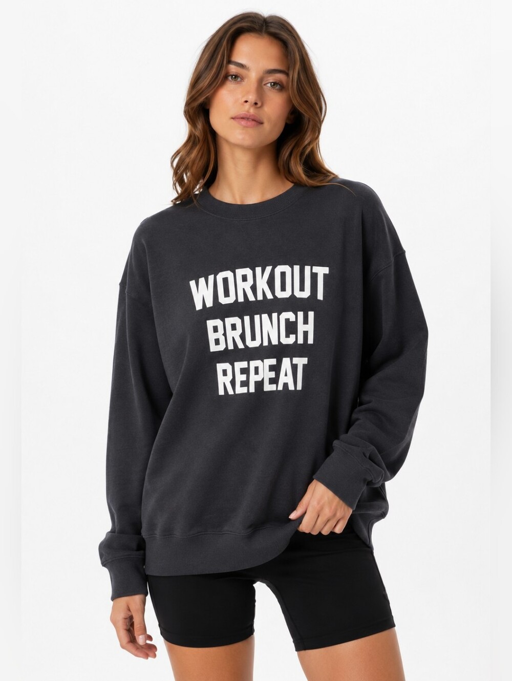 Private Party Workout Brunch Repeat Graphic Sweatshirt Size Medium Gorpcore